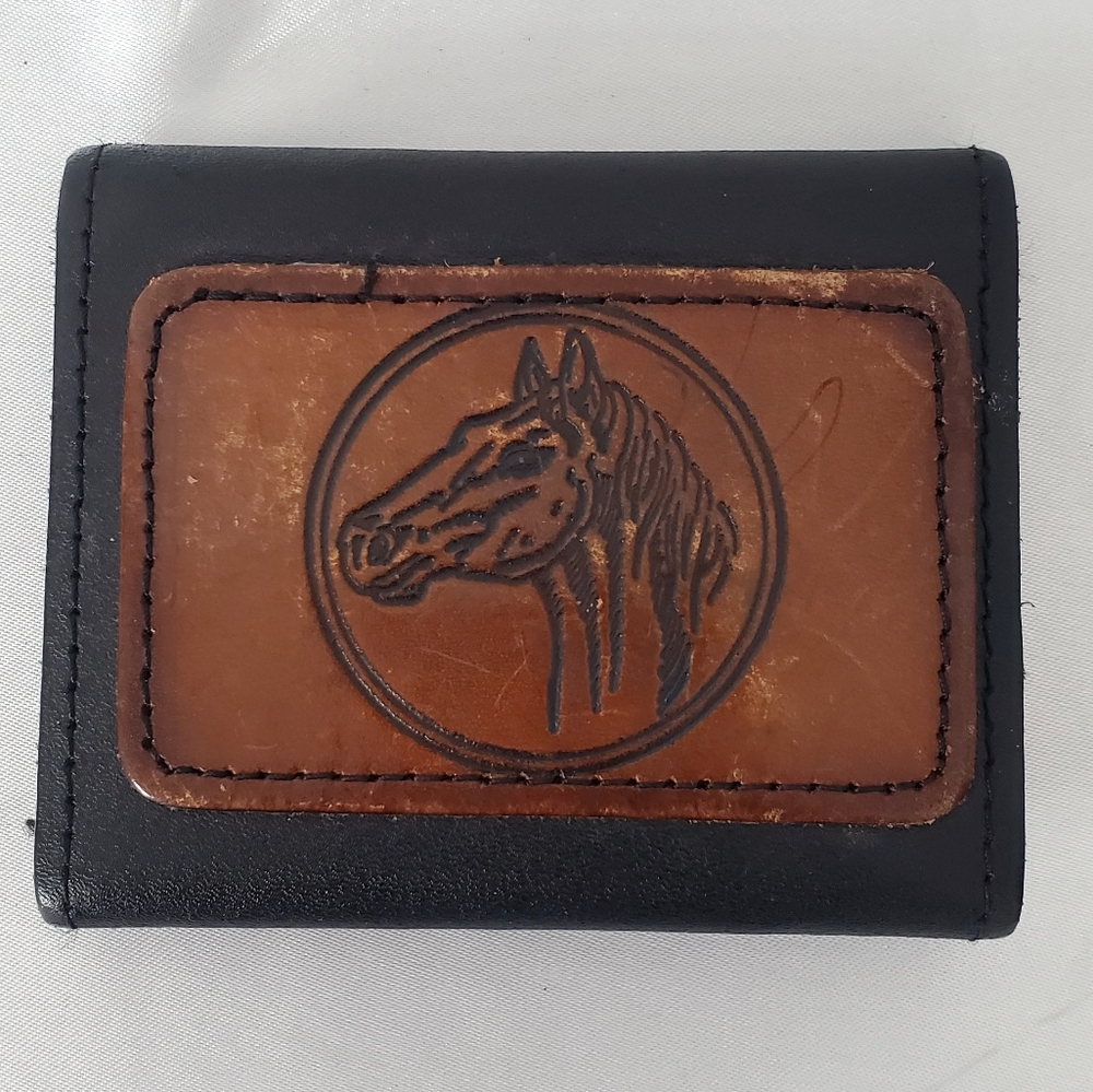 Vintage Hand-Tooled Leather Horse Wallet